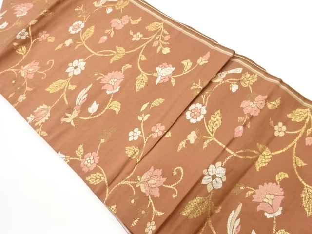 JAPANESE NAGOYA OBI / WOVEN FLOWER ARABESQUE